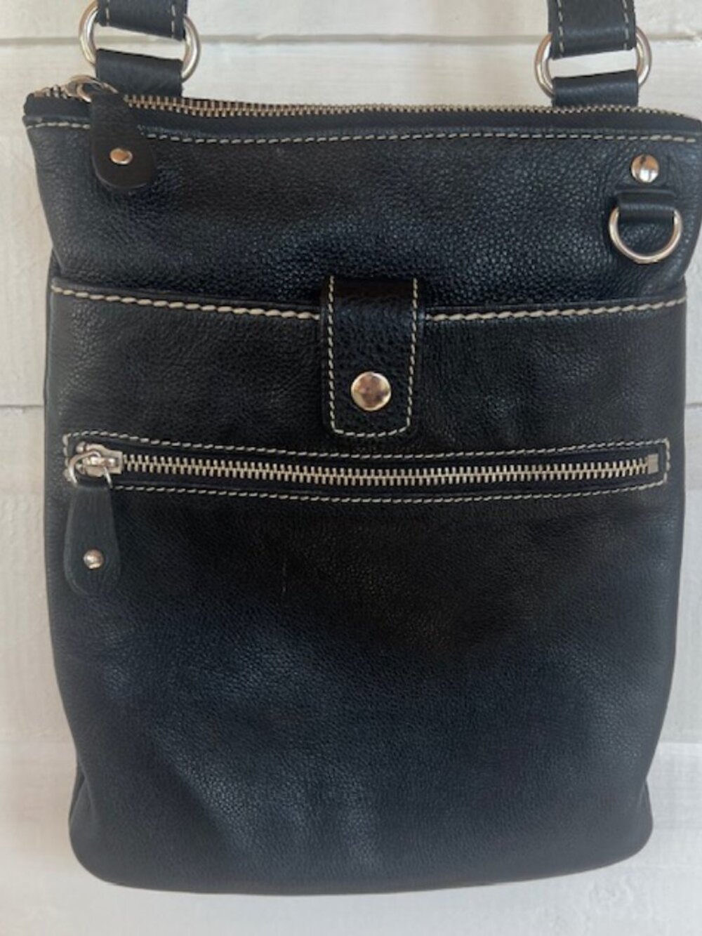Roots Canada Black Leather Crossbody Messenger Bag Vintage